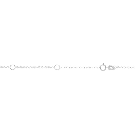 White Gold Polished Double Extendable Piatto Necklace