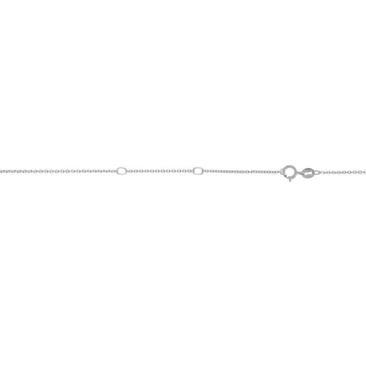 White Gold Diamond Cut/ Textured Double Extendable Diamond Cut Cable Necklace