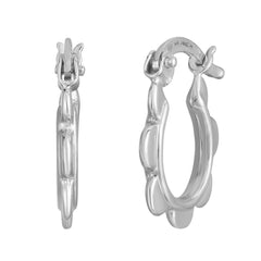 White Gold Polished Fashion Hoop Earring