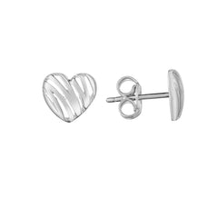 White Gold Polished Love Themed Earring
