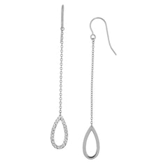 White Gold Polished Drop Earrings Earring