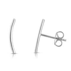 White Gold Polished Ear Climber Earring