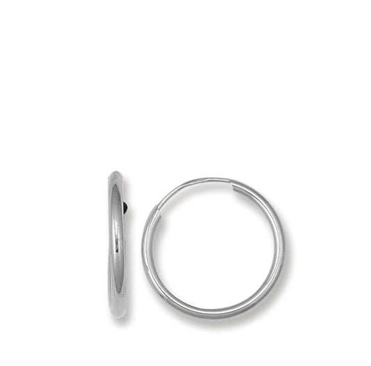 White Gold Polished Endless Hoop Earring