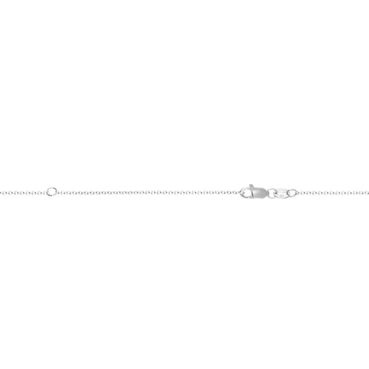 White Gold Polished Extendable Round Cable Necklace