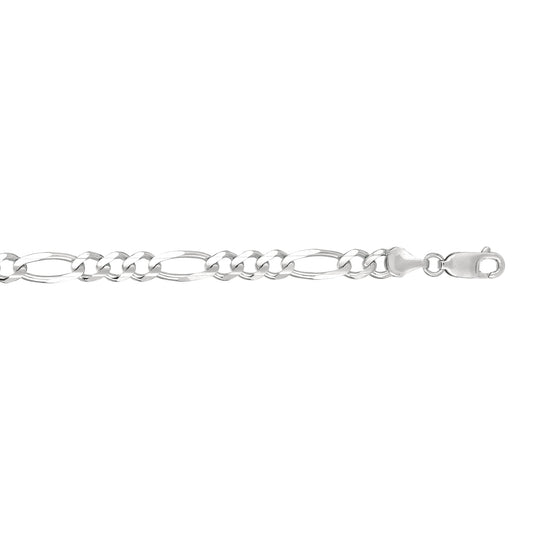 White Gold Polished Figaro Necklace