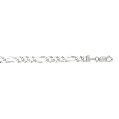 White Gold Polished Figaro Bracelet