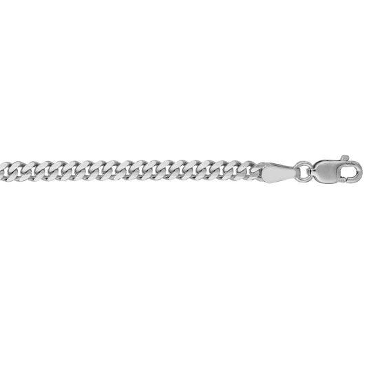 White Gold Polished Gourmette Necklace