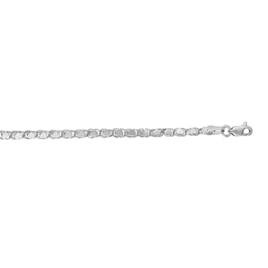 White Gold Polished Heart Bracelet