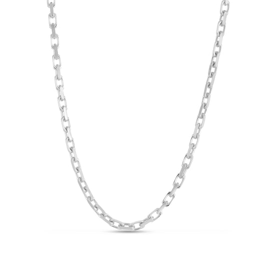 White Gold Polished French Cable Bracelet