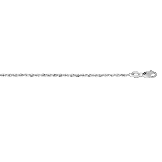 White Gold Polished Lite Rope Necklace