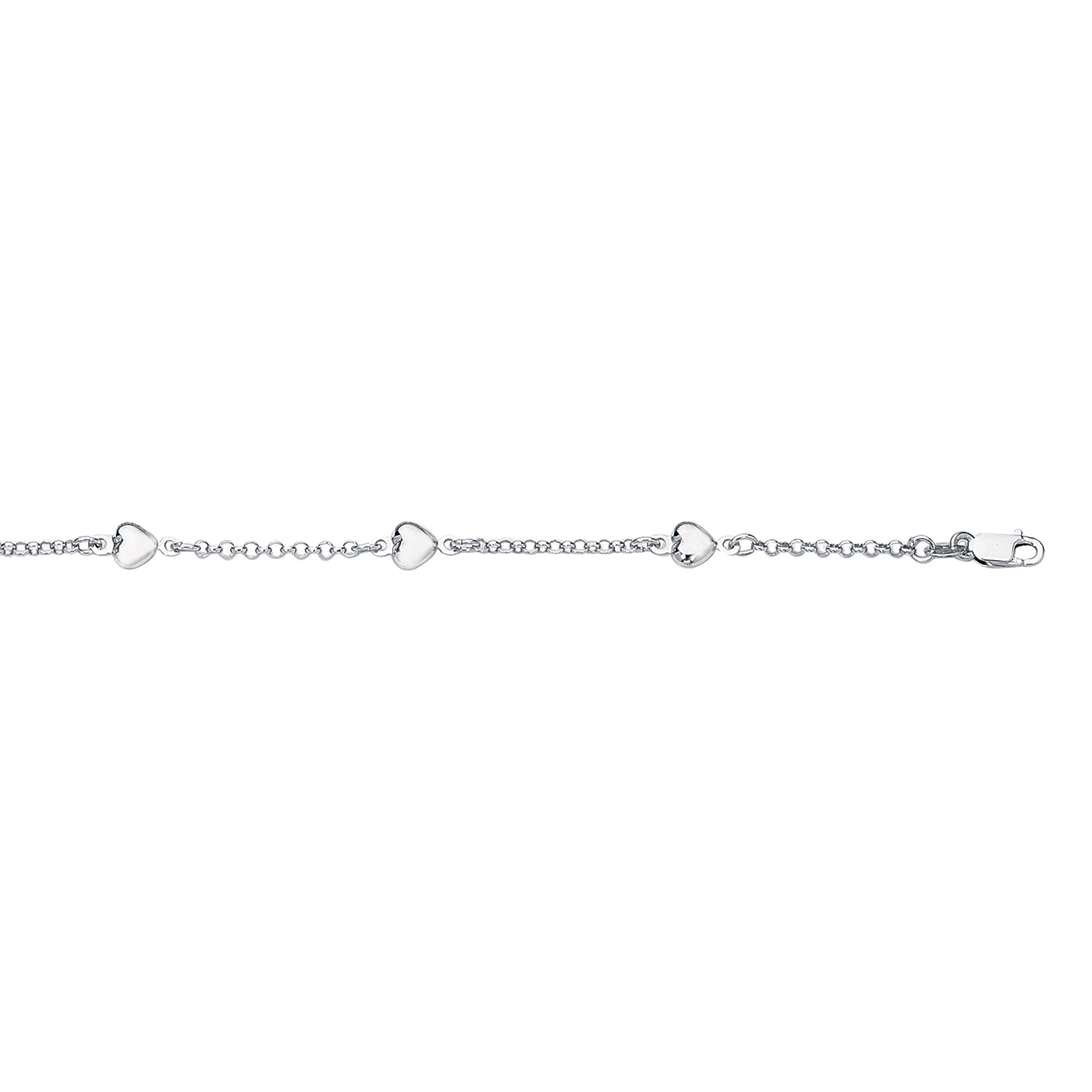 Royal Chain 14K Gold Heart Station Bracelet HT105