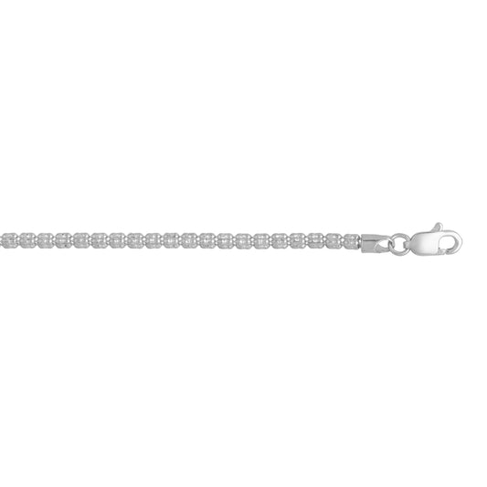 White Gold Diamond Cut/ Textured Ice Chain Bracelet