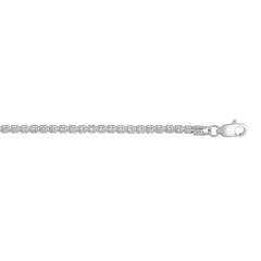 White Gold Diamond Cut/ Textured Ice Chain Bracelet
