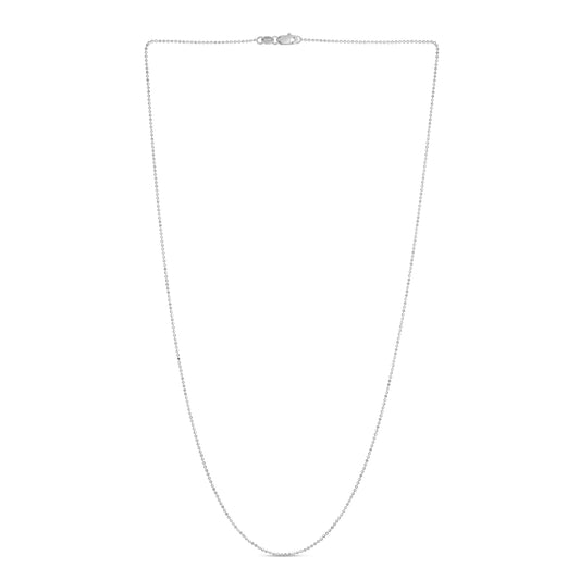 White Gold Diamond Cut/ Textured Diamond Cut Bead Necklace