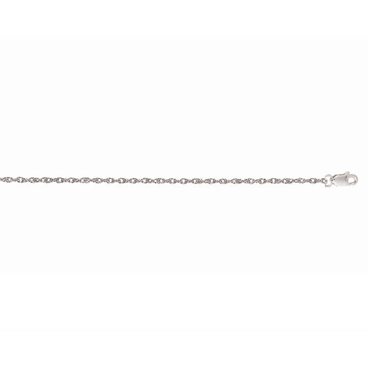 White Gold Diamond Cut/ Textured Carded Machine Rope Necklace