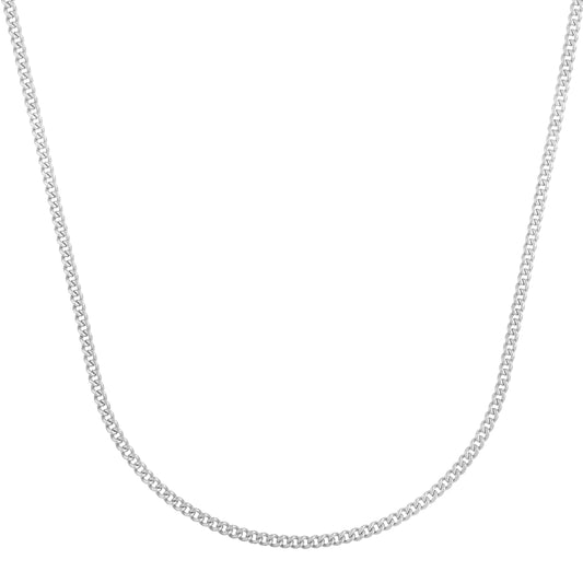 White Gold Polished Light Gourmette Basic Chain