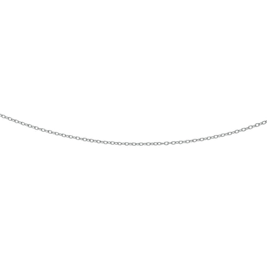 White Gold Diamond Cut/ Textured Textured Oval Cable Necklace