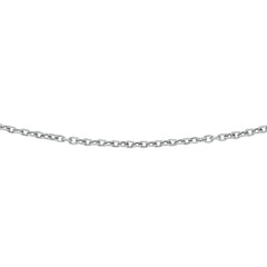 White Gold Diamond Cut/ Textured Textured Oval Cable Necklace