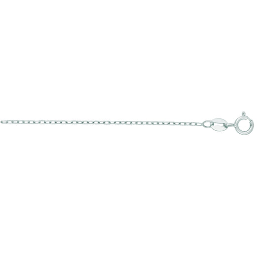 White Gold Polished Open Cable Necklace