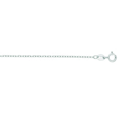 White Gold Polished Open Cable Necklace