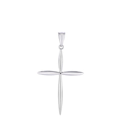 White Gold Polished Crosses Charm