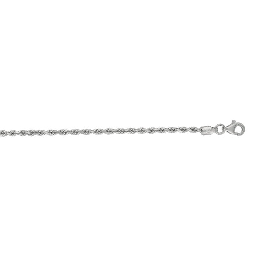 White Gold Diamond Cut/ Textured Diamond Cut Royal Rope Anklet