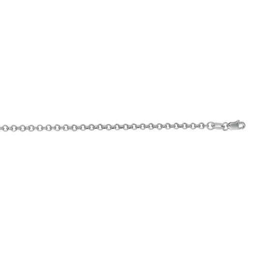 White Gold Polished Lite Rolo Necklace