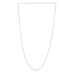 White Gold Polished Lite Round Box Necklace