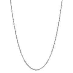White Gold Polished Lite Round Box Necklace