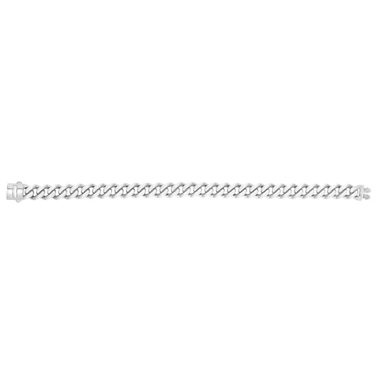 White Gold Polished Modern Lite Miami Cuban Necklace