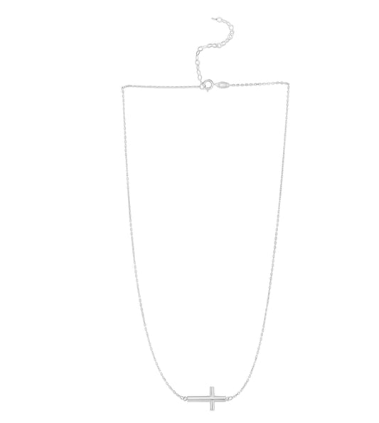 White Gold Polished Religious Fashion Necklace