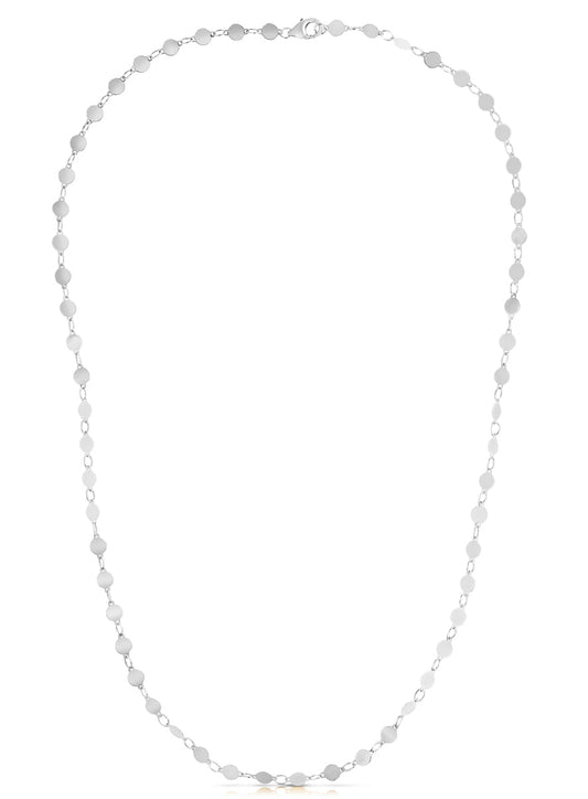 White Gold Polished Miror Chain Fashion Necklace