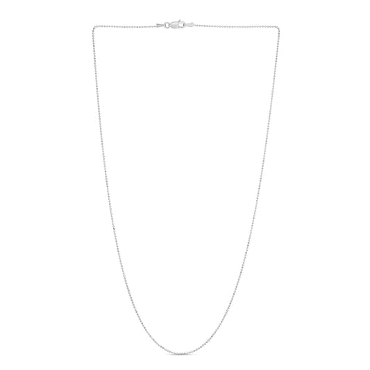 White Gold Polished Bead Necklace