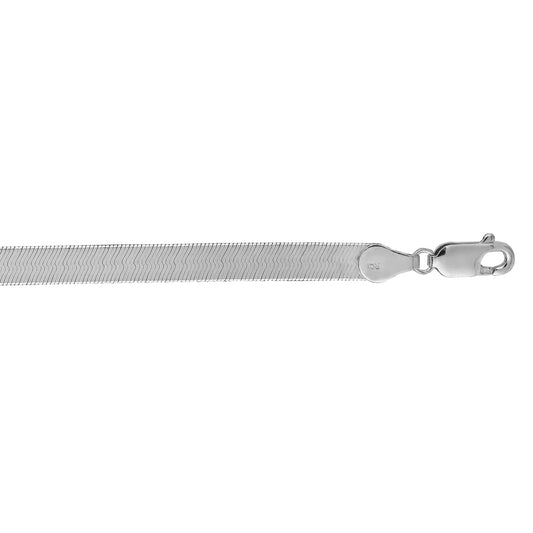 White Gold Polished Imperial Herringbone Necklace