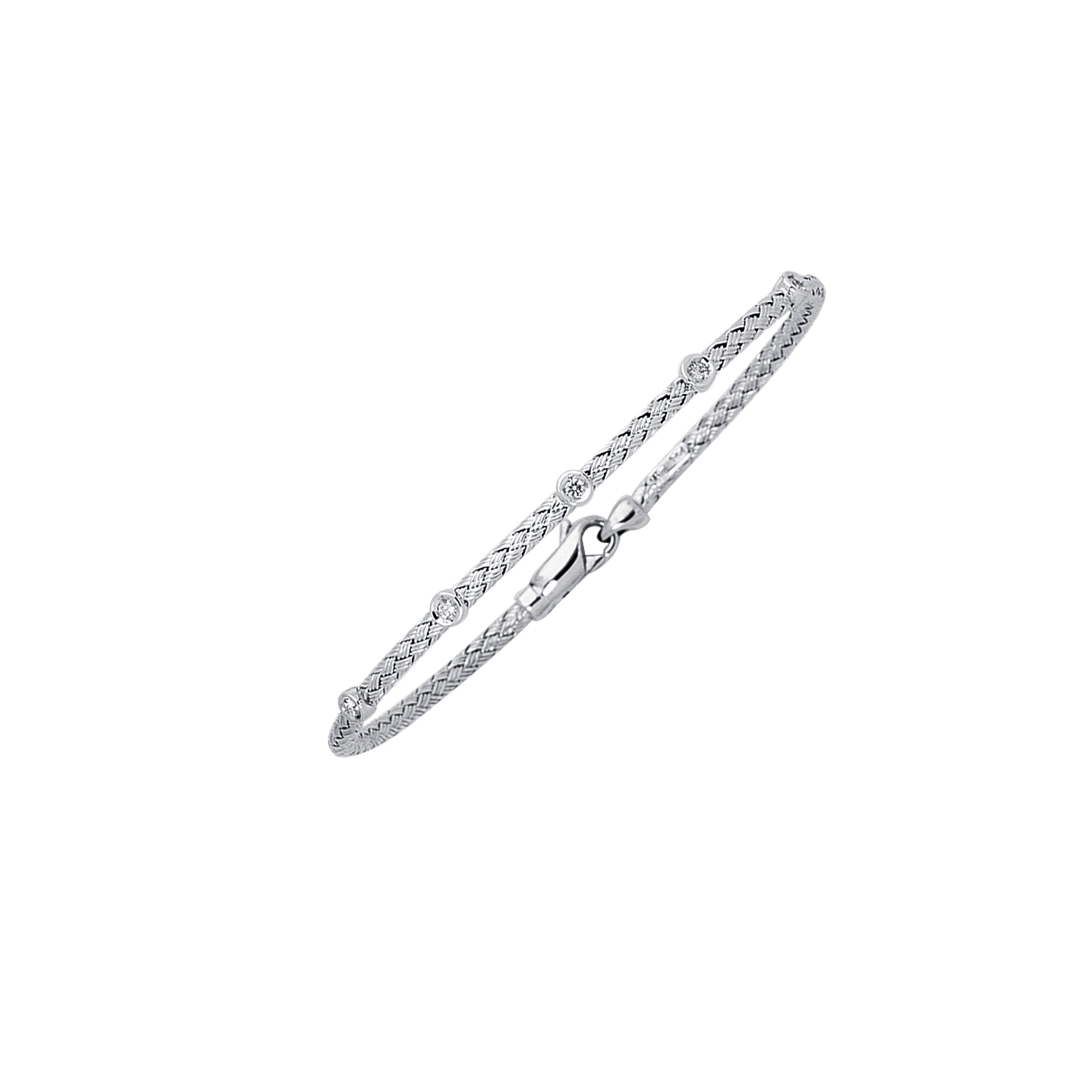 Parkplace Jewelers 14k-gold-15ct-diamond-station-woven-bangle-sta298