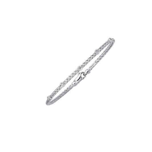 Parkplace Jewelers 14k-gold-15ct-diamond-station-woven-bangle-sta298