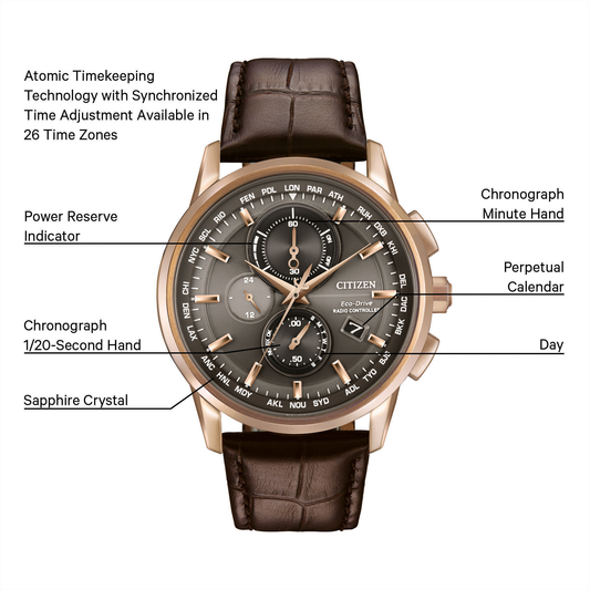 Citizen World Chronograph A-T ATOMIC TIMEKEEPING AT8113-04H