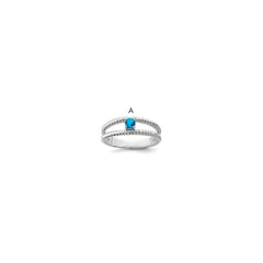 Sterling Silver Rhodium-plated Family Jewelry Ring