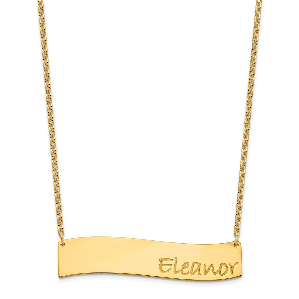 SS/Gold-plated Medium BRADLEY HAND Curved Bar Necklace XNA1072GP