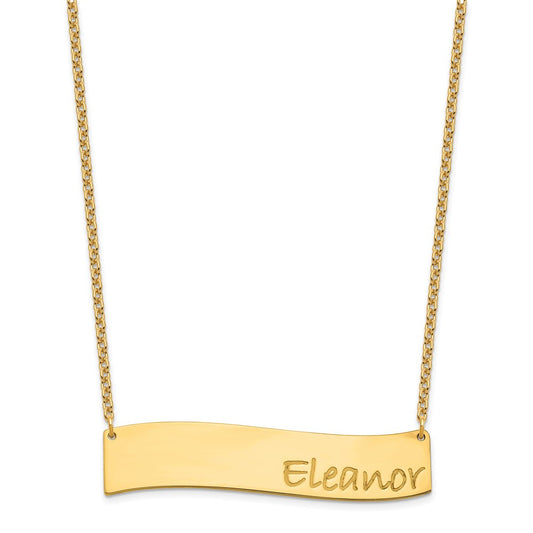 SS/Gold-plated Medium BRADLEY HAND Curved Bar Necklace XNA1072GP
