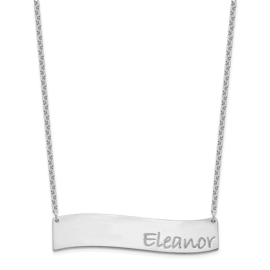 SS/Rhodium-plated Medium BRADLEY HAND Curved Bar Necklace XNA1072SS
