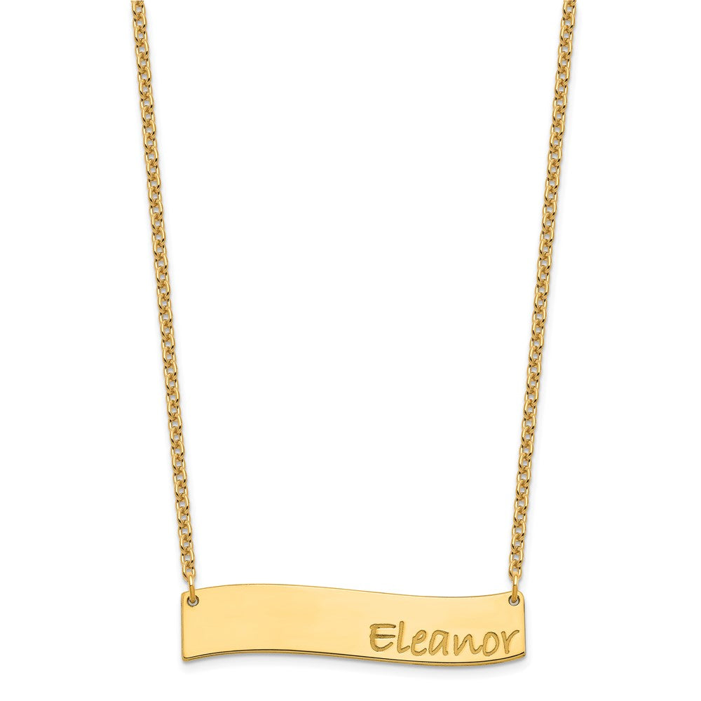 SS/Gold-plated Medium BRADLEY HAND Curved Bar Necklace XNA1073GP