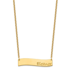 SS/Gold-plated Medium BRADLEY HAND Curved Bar Necklace XNA1073GP