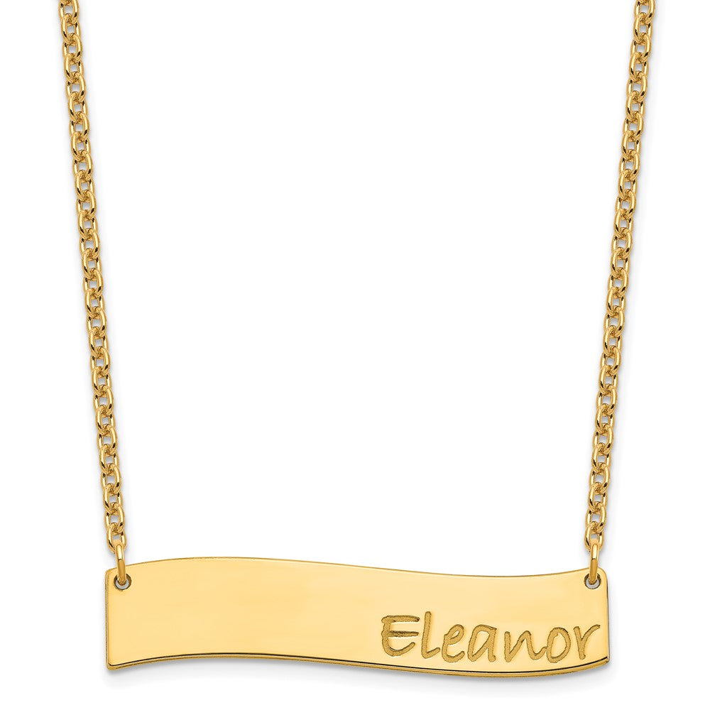 SS/Gold-plated Medium BRADLEY HAND Curved Bar Necklace XNA1073GP