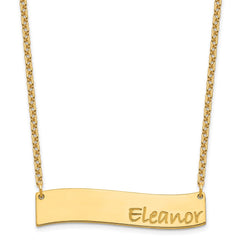 SS/Gold-plated Medium BRADLEY HAND Curved Bar Necklace XNA1073GP