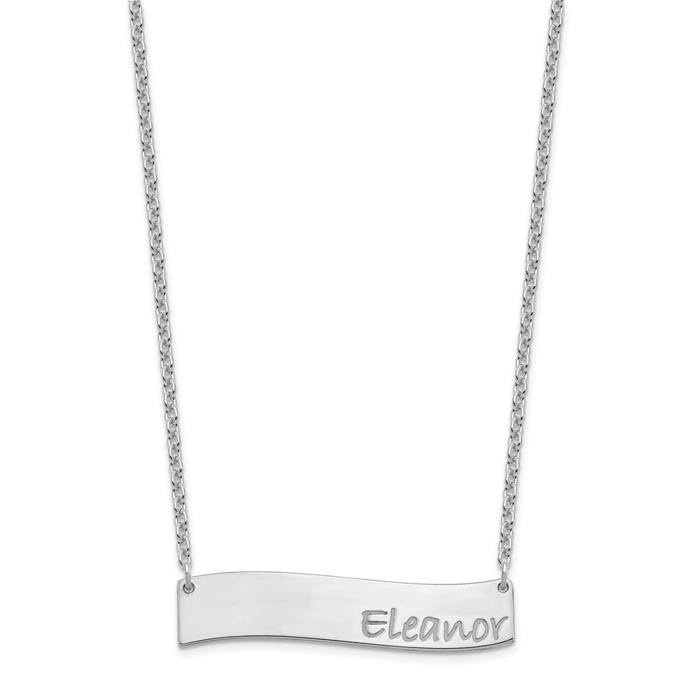 SS/Rhodium-plated Medium BRADLEY HAND Curved Bar Necklace XNA1073SS