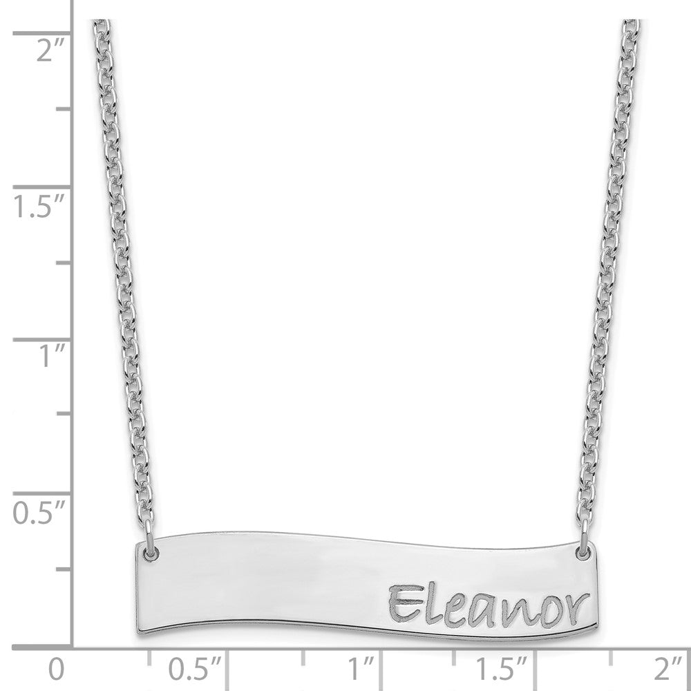 SS/Rhodium-plated Medium BRADLEY HAND Curved Bar Necklace XNA1073SS