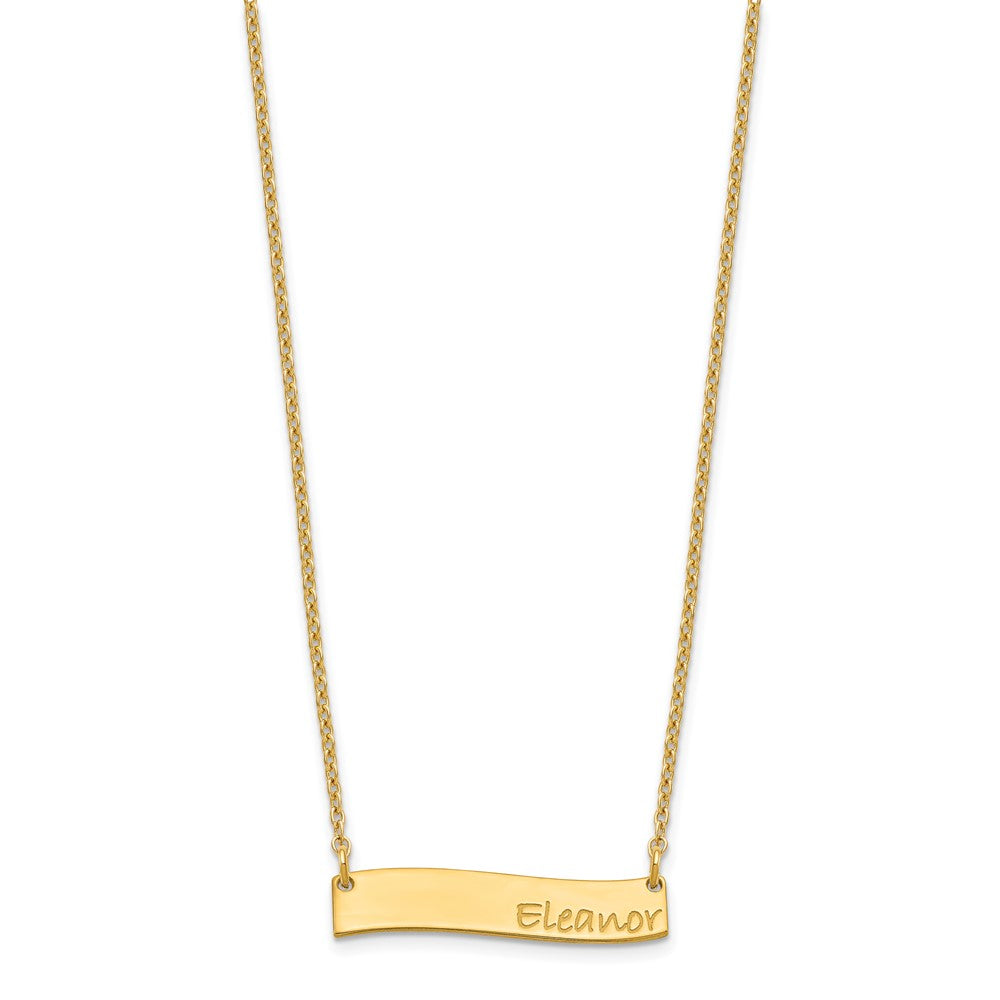 SS/Gold-plated Small BRADLEY HAND Curved Bar Necklace XNA1074GP