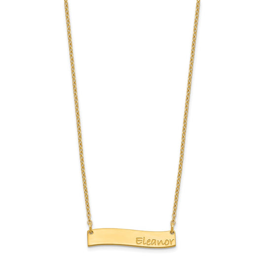 SS/Gold-plated Small BRADLEY HAND Curved Bar Necklace XNA1074GP