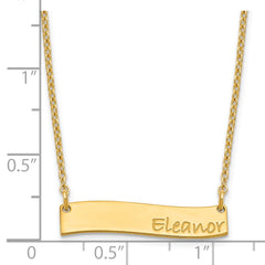 SS/Gold-plated Small BRADLEY HAND Curved Bar Necklace XNA1074GP